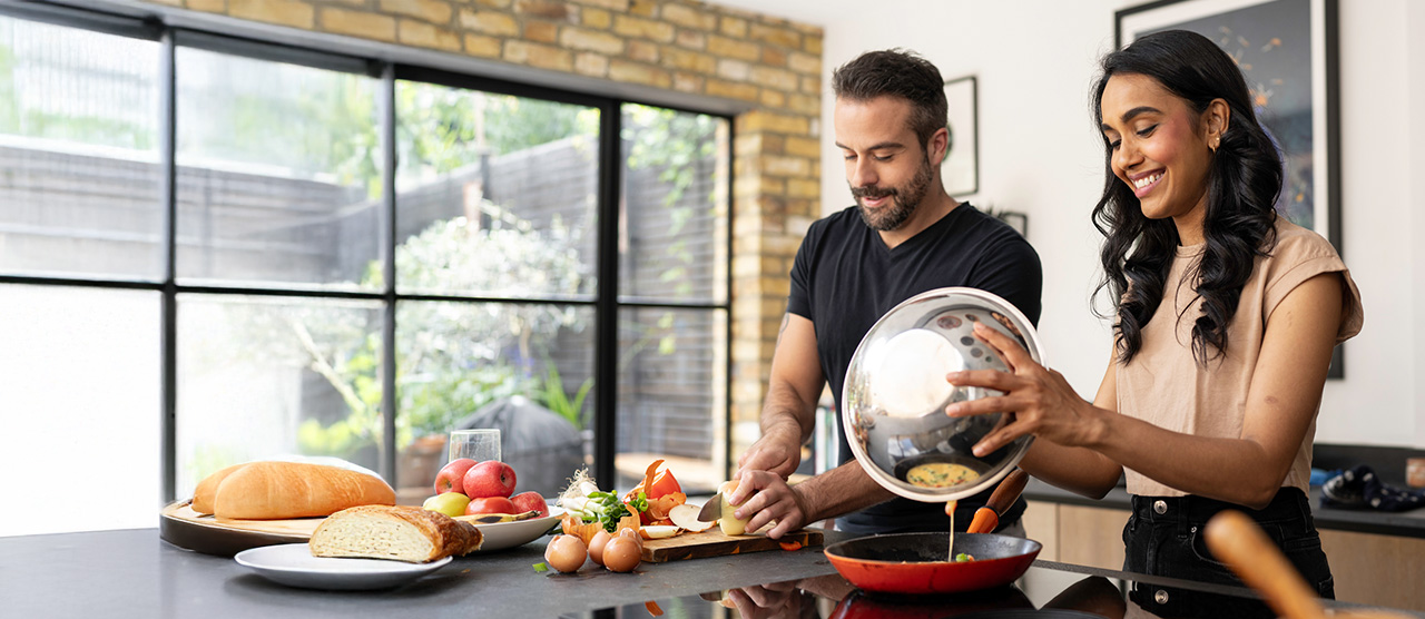 Young couple in kitchen